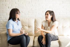 woman in counselling session